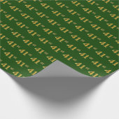 Green, Faux Gold 41st (41ste) event Cadeaupapier (Hoek)