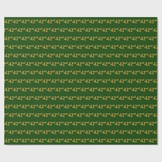 Green, Faux Gold 42e (42e) gebeurtenis Cadeaupapier (Vlak)