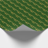 Green, Faux Gold 42e (42e) gebeurtenis Cadeaupapier (Hoek)