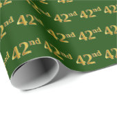 Green, Faux Gold 42e (42e) gebeurtenis Cadeaupapier (Rol Hoek)