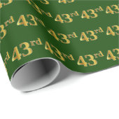 Green, Faux Gold 43e (43e) gebeurtenis Cadeaupapier (Rol Hoek)