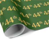 Green, Faux Gold 44th (44e) event Cadeaupapier (Rol Hoek)