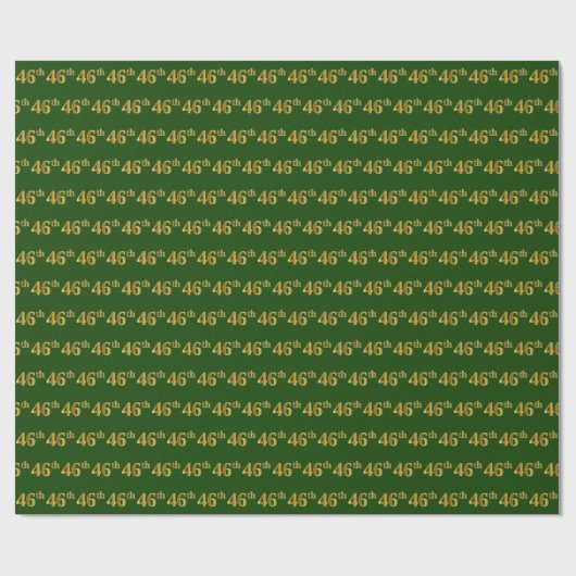 Green, Faux Gold 46th (46th) Event Cadeaupapier (Vlak)