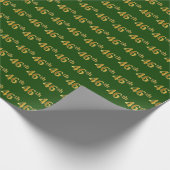 Green, Faux Gold 46th (46th) Event Cadeaupapier (Hoek)