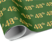 Green, Faux Gold 48th (achtenveertig) event Cadeaupapier (Rol Hoek)