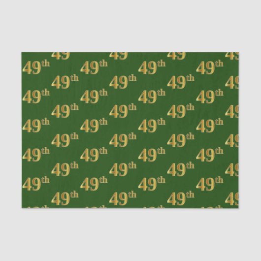 Green, Faux Gold 49th (49th) Event Tissuepapier (Voorkant)