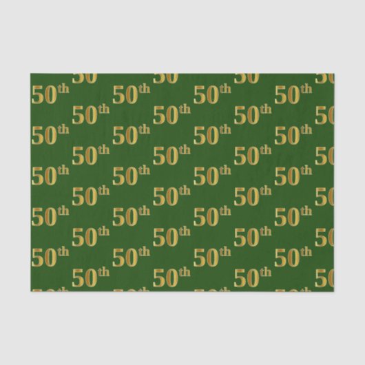 Green, Faux Gold 50th (50ste) event Tissuepapier (Voorkant)