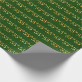 Green, Faux Gold 55th (55th) Event Cadeaupapier (Hoek)