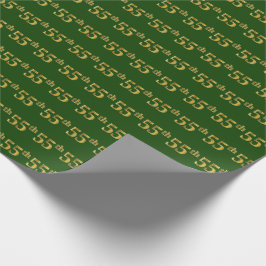 Green, Faux Gold 55th (55th) Event Cadeaupapier