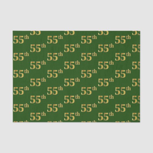 Green, Faux Gold 55th (55th) Event Tissuepapier (Voorkant)
