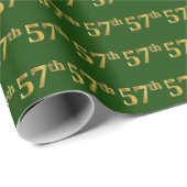 Green, Faux Gold 57th (57th) Event Cadeaupapier (Rol Hoek)