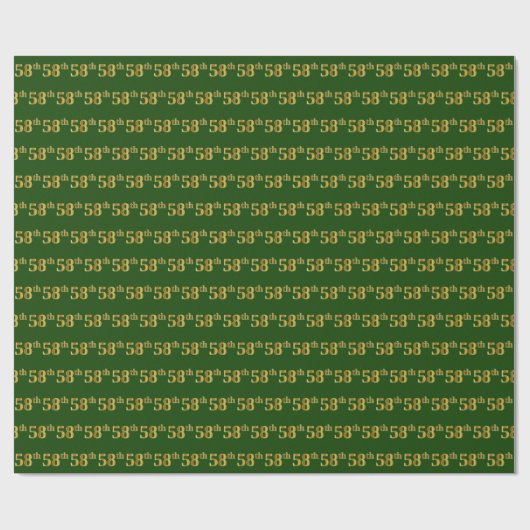 Green, Faux Gold 58th (58ste) event Cadeaupapier (Vlak)