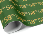 Green, Faux Gold 58th (58ste) event Cadeaupapier (Rol Hoek)