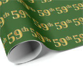 Green, Faux Gold 59th (59th) Event Cadeaupapier (Rol Hoek)