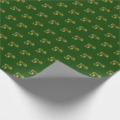 Green, Faux Gold 5th (vijfde) event Cadeaupapier (Hoek)