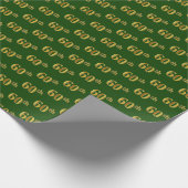 Green, Faux Gold 60th (Zestigste) Event Cadeaupapier (Hoek)