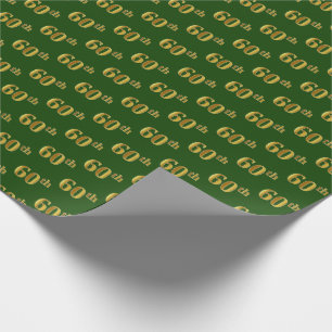 Green, Faux Gold 60th (Zestigste) Event Cadeaupapier