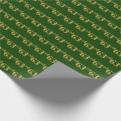 Green, Faux Gold 63e (63e) gebeurtenis Cadeaupapier (Hoek)