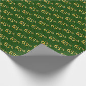 Green, Faux Gold 65th (65th) Event Cadeaupapier (Hoek)
