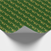 Green, Faux Gold 65th (65th) Event Cadeaupapier (Hoek)