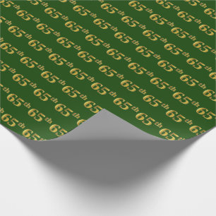 Green, Faux Gold 65th (65th) Event Cadeaupapier