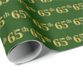 Green, Faux Gold 65th (65th) Event Cadeaupapier (Rol Hoek)