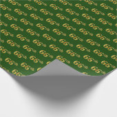 Green, Faux Gold 66th (66th) Event Cadeaupapier (Hoek)