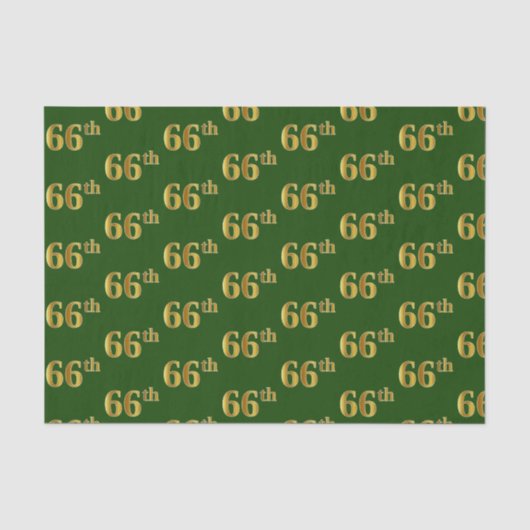 Green, Faux Gold 66th (66th) Event Tissuepapier (Voorkant)