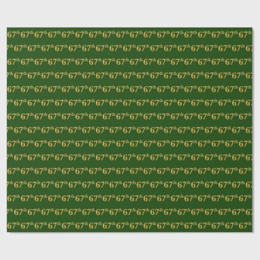 Green, Faux Gold 67th (67th) Event Cadeaupapier (Vlak)