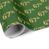 Green, Faux Gold 67th (67th) Event Cadeaupapier (Rol Hoek)