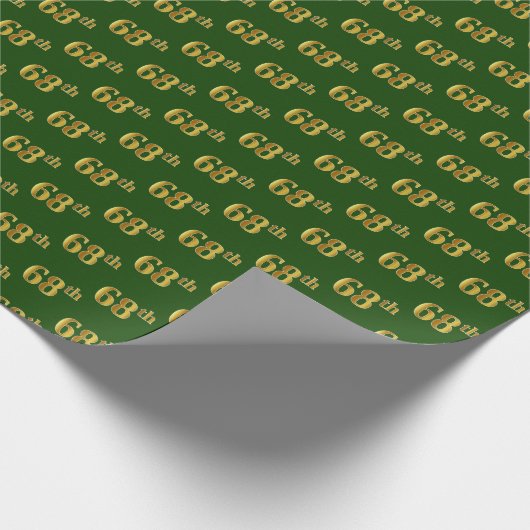 Green, Faux Gold 68th (68ste) event Cadeaupapier (Hoek)