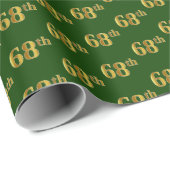 Green, Faux Gold 68th (68ste) event Cadeaupapier (Rol Hoek)