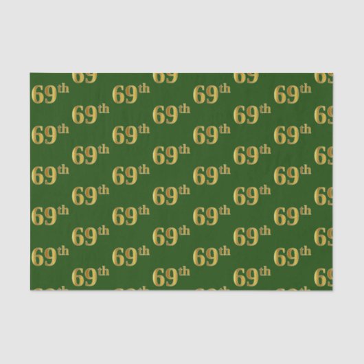 Green, Faux Gold 69th (69th) Event Tissuepapier (Voorkant)
