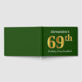 Green, Faux Gold 69th Birthday Party + aangepaste  Gastenboek (Volledig)