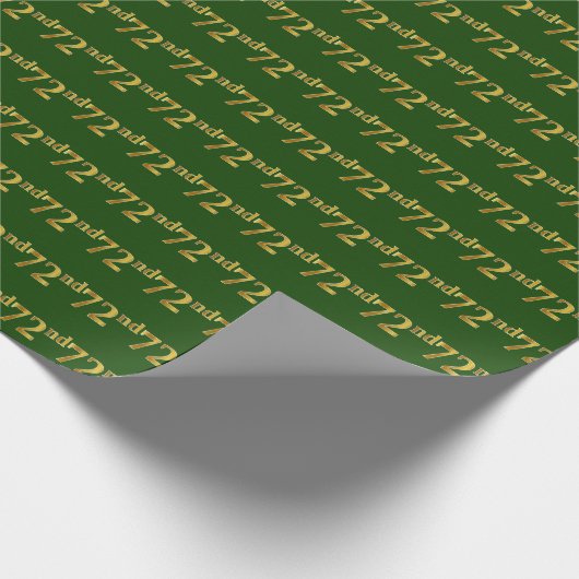 Green, Faux Gold 72e (72e) gebeurtenis Cadeaupapier (Hoek)