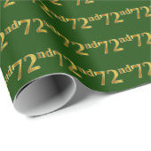 Green, Faux Gold 72e (72e) gebeurtenis Cadeaupapier (Rol Hoek)