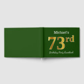 Green, Faux Gold 73rd Birthday Party + aangepaste  Gastenboek (Volledig)