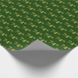 Green, Faux Gold 74th (74e) event Cadeaupapier