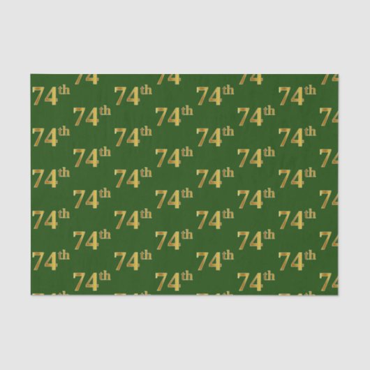 Green, Faux Gold 74th (74e) event Tissuepapier (Voorkant)