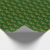 Green, Faux Gold 75th (75e) event Cadeaupapier (Hoek)