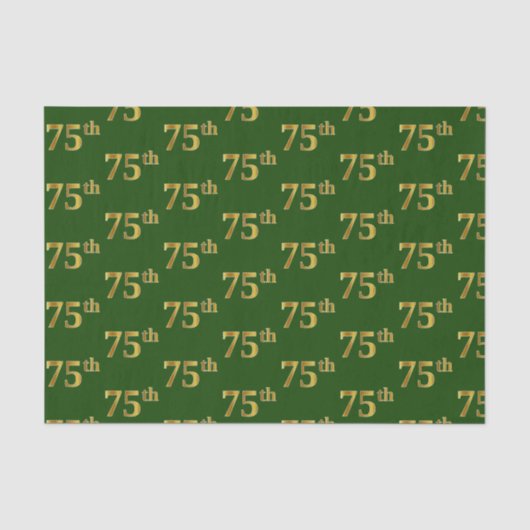 Green, Faux Gold 75th (75e) event Tissuepapier (Voorkant)