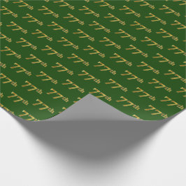 Green, Faux Gold 77th (77e) Event Cadeaupapier