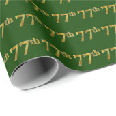 Green, Faux Gold 77th (77e) Event Cadeaupapier (Rol Hoek)