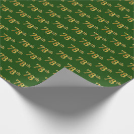Green, Faux Gold 78th (achtenzeventig) event Cadeaupapier