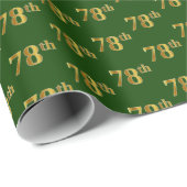 Green, Faux Gold 78th (achtenzeventig) event Cadeaupapier (Rol Hoek)