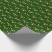 Green, Faux Gold 79th (79th) Event Cadeaupapier (Hoek)