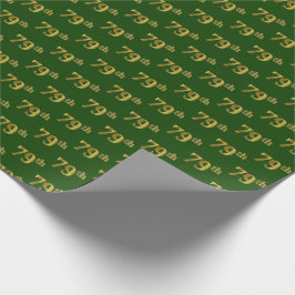 Green, Faux Gold 79th (79th) Event Cadeaupapier