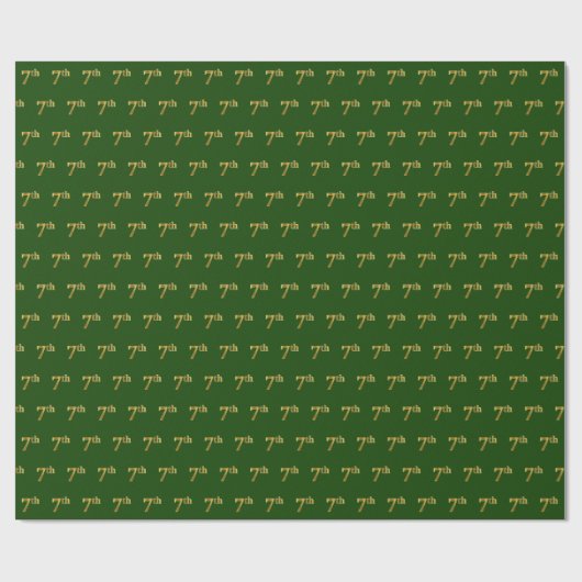 Green, Faux Gold 7th (7e) Event Cadeaupapier (Vlak)