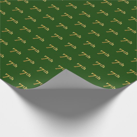 Green, Faux Gold 7th (7e) Event Cadeaupapier (Hoek)