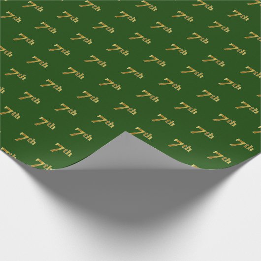 Green, Faux Gold 7th (7e) Event Cadeaupapier (Hoek)